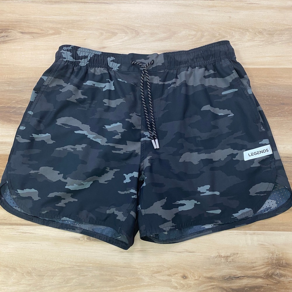 Legends Luka Shorts Size L Camo Athletic Running Training Shorts Black Grey